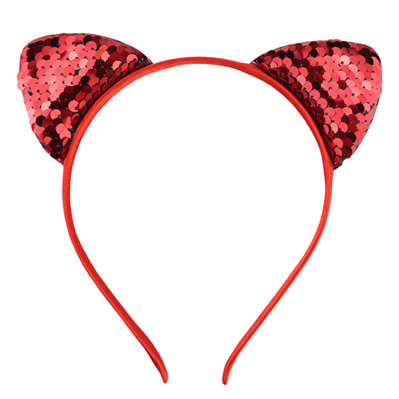 Paillettes réversibles oreilles de chat bandeau brillant chat oreille cheveux cerceaux mignon Bling bandeau cheveux accessoires pour femmes filles quotidien andParty: 10