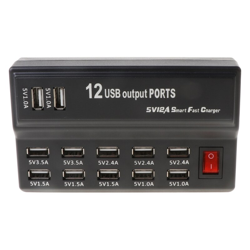 10 USB Port Hub Fast Charging Station Wall Travel Desktop Charger Power Adapter WXTB