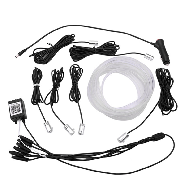 6/10m RGB Fiber eOptic Atmosphere Lamps Car Interior Ambient Light For Toyota Corolla Camry Prado Avensis Yaris Rav4 Auris