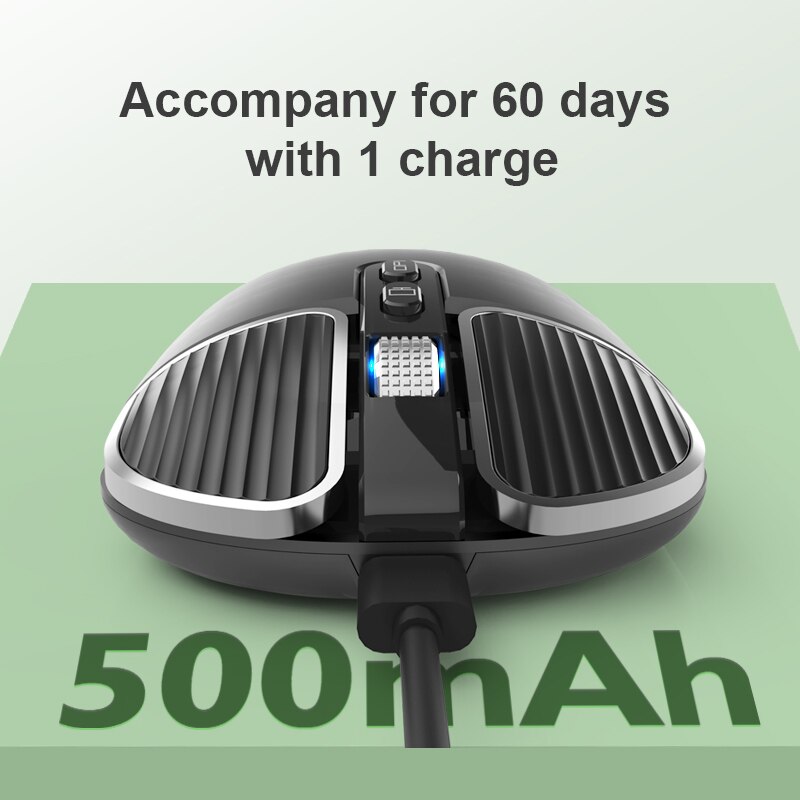 Rechargeable Dual Mode Mouse - Bluetooth 5.1 + 2.4G Wireless - Optical USB - 1600 DPI - Ergonomic for PC Mac iPad Android
