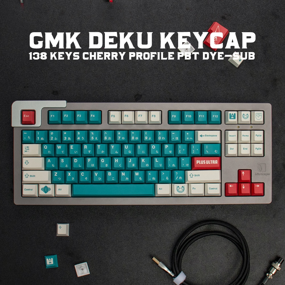 GMK Deku Clones Keycaps Cherry Profile PBT Dye-Sub 138 Keys Japanese Keycap For Mechanical Keyboard 61/64/68/84/98/108 Layout