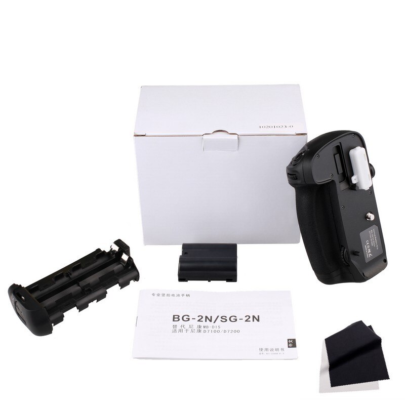 Travor Battery Grip Holder for NIKON D7100 D7200 DSLR Camera Replacement MB-D15+1pcs EN-EL15 Li-ion Battery+2pcs Lens Cloth