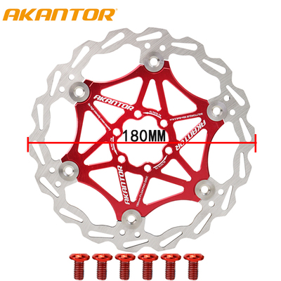 AKANTOR-Rotos de freno de refrigeración para bicicletas, bicicletas de carretera Mtb, acero inoxidable ultralig, rotor flotante, 160 mm, 180 mm, 203 mm: Verde claro