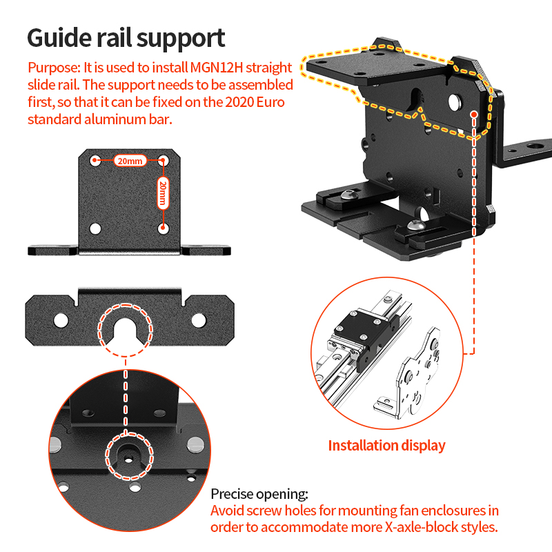 3d Printer Onderdelen X As Mk8/Mk10 Lineaire Rails Extruder Direct Drive Ender3 Upgrade Kit Backplane Beugel Voor Ender 3/Cr10