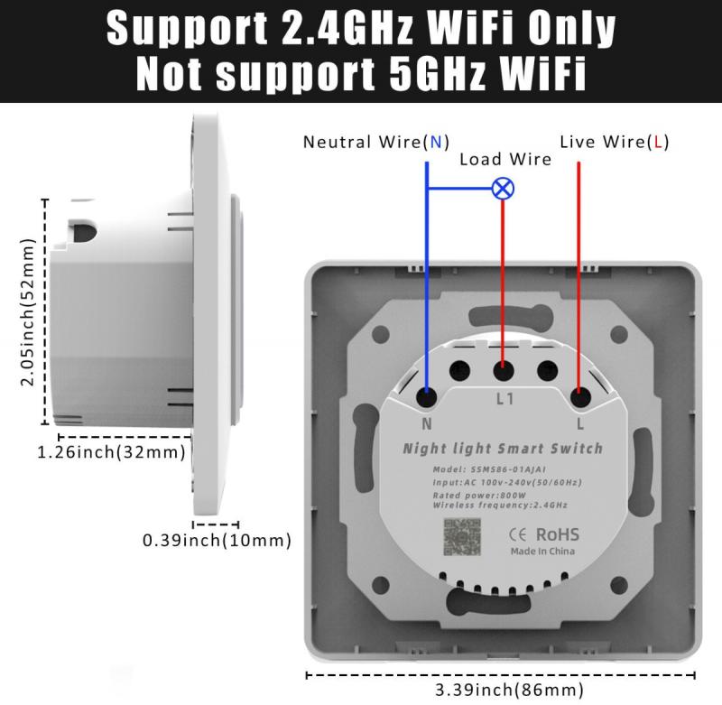 WiFi Smart Home RGB Switch LED Scene Light Switch Wireless APP Voice Control Scene Light Switch Smart Remote Control