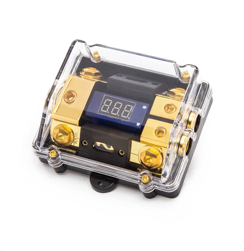 Universal Car Auto Vehicles Audio Amplifier fuse box 1 in 2 way out/1 in 1 way out fuse tap with Voltmeter Audio fuse