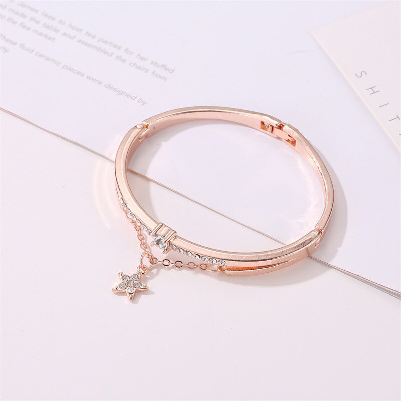 Style Bracelet Rose Gold Star Metal Women's Bracelet Literary Bracelet Jewelry: Rose gold