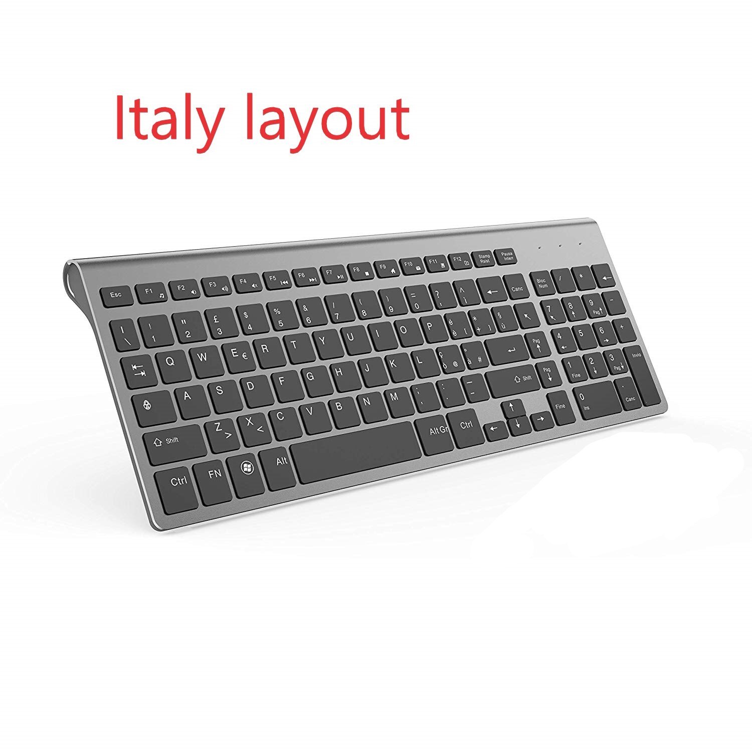 French keyboard AZERTY wireless 2.4G USB connection ergonomic silent keyboard suitable for laptop PC TV: Italy