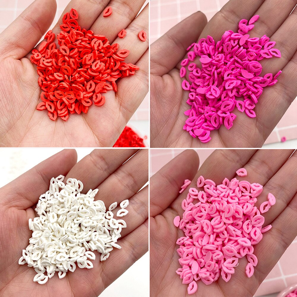 50G Lippen Shap Polymer Clay Slice Sprinkles Voor Ambachten Maken Scrapbook Nail Art Decoratie Plastic Klei Tiny Leuke Modder deeltjes