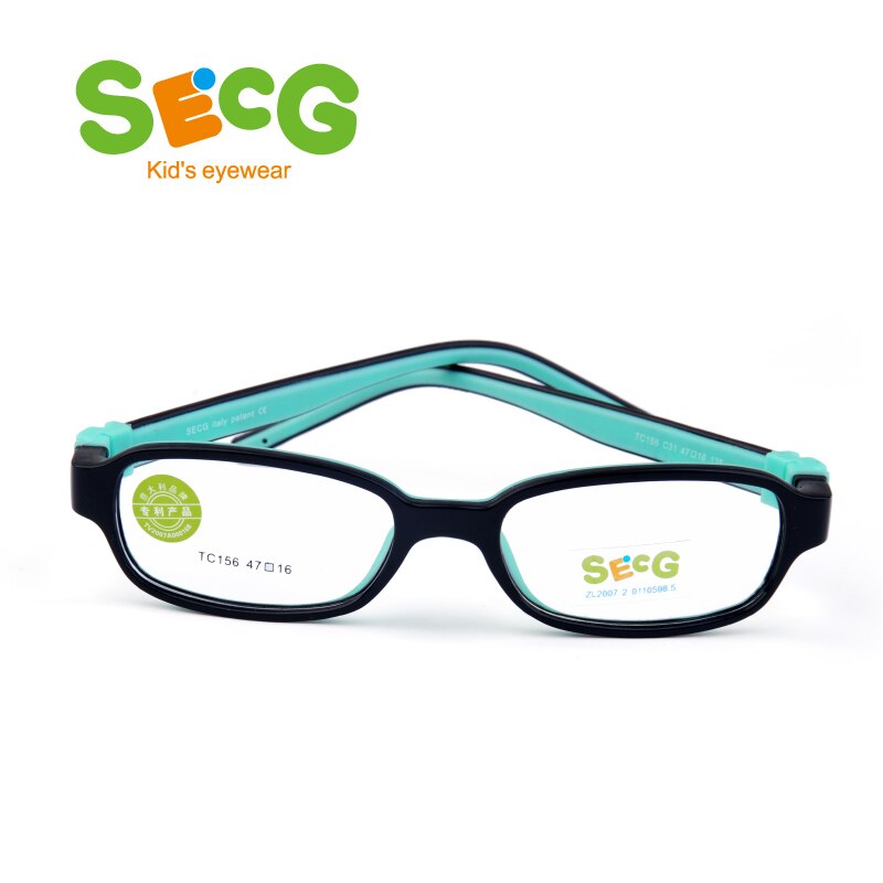 SECG-gafas cuadradas desmontables para niños, Marco para gafas de niños, flexibles, de silicona sólida, para estudiantes, lentes ópticas: C31