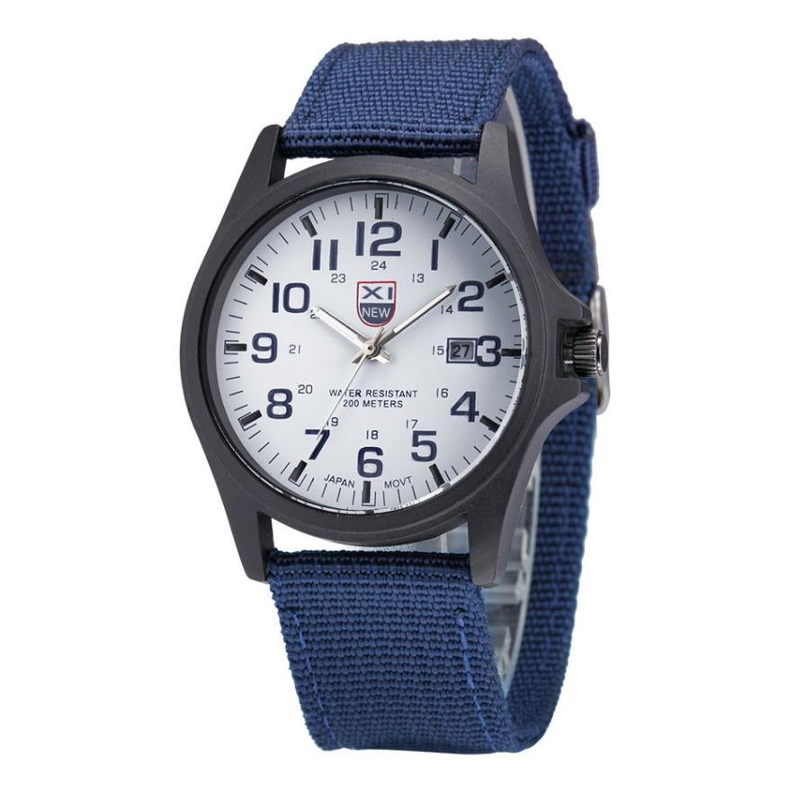 Nylon reim stil kvarts herreklokke topp merke klokker casual armbåndsur relojes relogio masculino: Bu