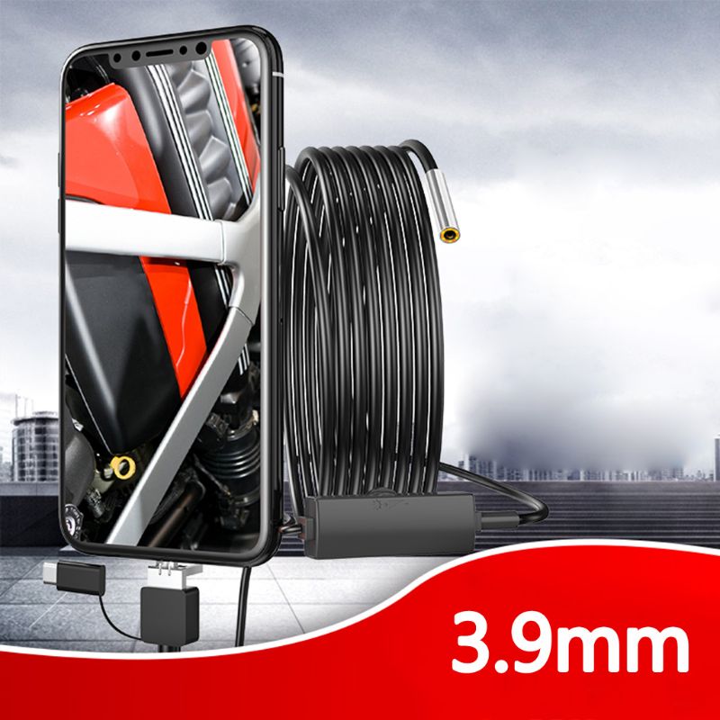 Wasserdichtes Endoskop 3,9 Mm – 3-in-1 Typ-C, HD 1280x720, 6 LED, 1 M Kabel, IP67, Für Android