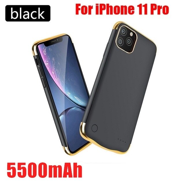 10000mAh Battery Charger Case Powerbank For iPhone 11 Pro iPhone 12 Pro Max iPhone 11 Pro Max Power Bank Battery Charging Case: i11 Pro Black