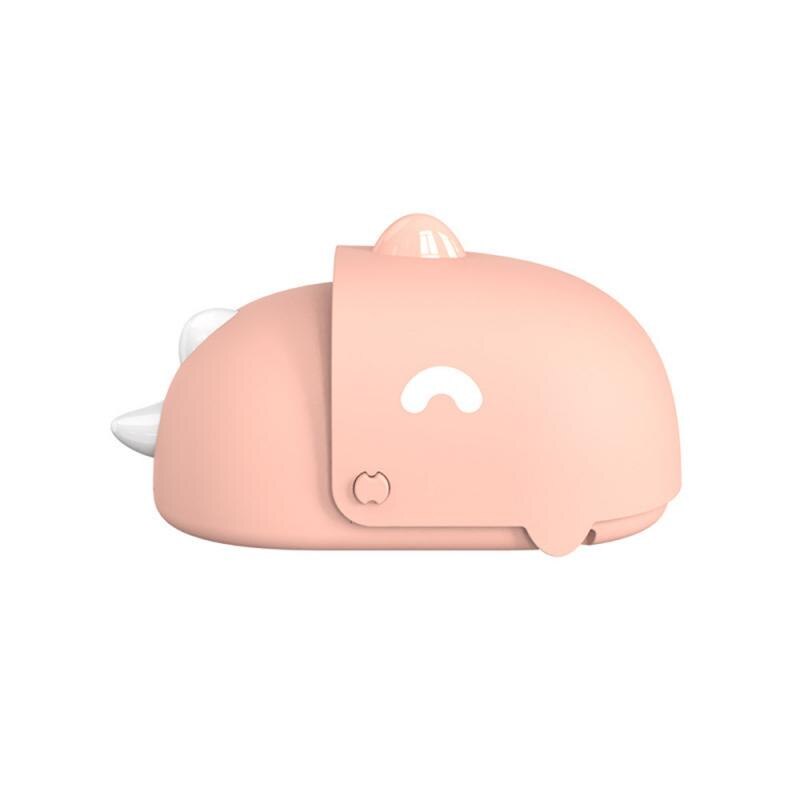 Utomhus usb bärbar dinosauriefläkt handsfree halsfläkt hängande uppladdningsbara barn minifläktar 3 växlar luftjusterbar för barn: Rosa