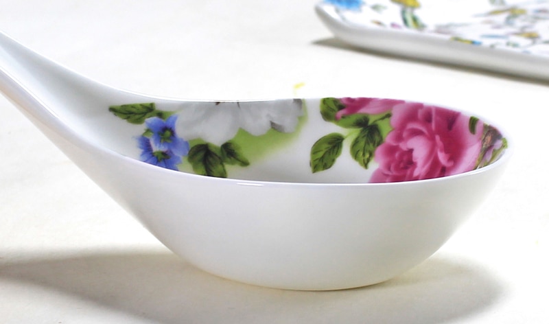 Prawdziwa cienka porcelanowa łyżka kuchenna, chińska miarka robić zupy ryżu, ceramiczna łyżka z długim uchwytem robić serwowania kolacji, porcelanowe talheres