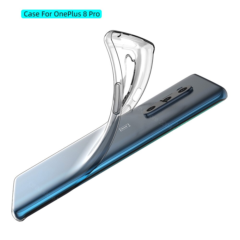 Di caso per OnePlus 8 pro TPU silicone Trasparente Montato Cassa Molle Del Respingente per OnePlus 8 pro Trasparente Della Copertura Posteriore OnePlus 8