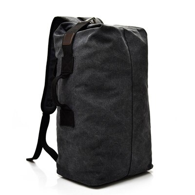 Large Capacity Rucksack Man Travel Bag Mountaineering Backpack Male Luggage Boys Canvas Bucket Shoulder Bags Men Backpacks: Black / Small 26x45x20cm