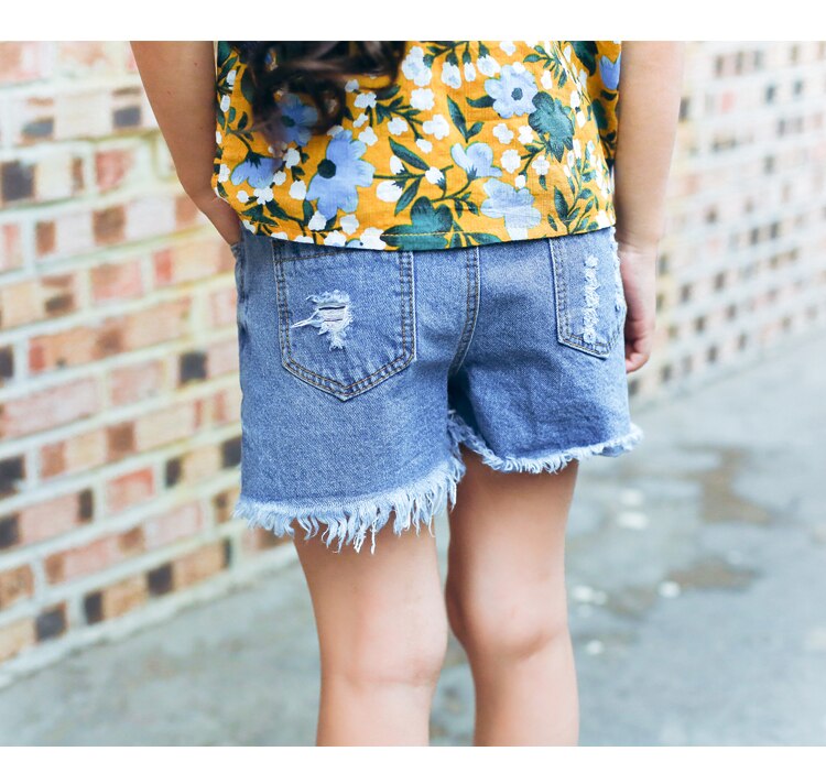 Pigeshorts sommer koreanske vilde tynde bukser børnebukser piger sommerjeans
