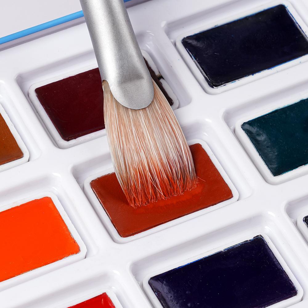 Paul Rubens Caroline 24 Kleuren Student Grade Solid Aquarel Set, Met Een Mentale Doos (Blauw), geschikt Voor Student En Kunstenaar