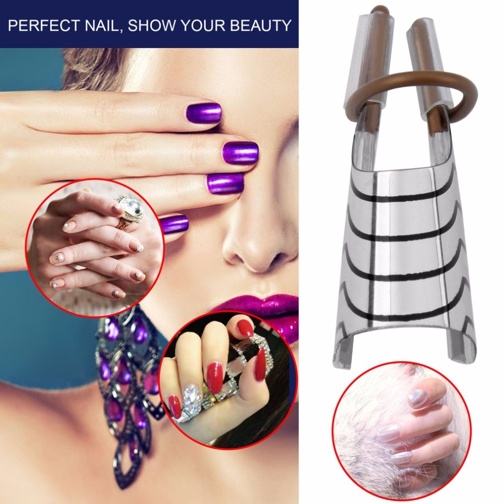 5 pièces réutilisable soins des ongles en aluminium accessoire Guide formes outil d'extension repose-doigt pour UV Gel Extension des ongles couleur argent réglable
