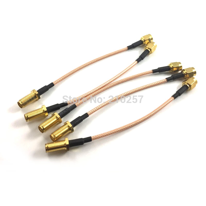 5 piezas RP-SMA hembra con cabeza de tuerca a RP SMA macho RF Cable de cola de cerdo RG316 10 cm 4 pulgadas de