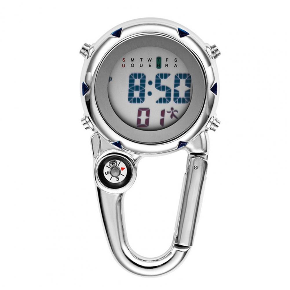 Digital mosquetón Clip de relojes luminosa Anti-arañazos precisa mochila cinturón al aire libre Brújula de deporte en el reloj para escalada al aire libre