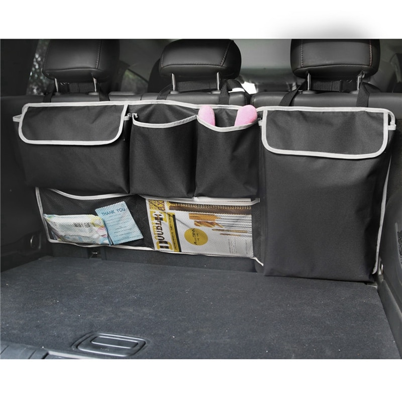 Car Trunk Organizer Back Seat Storage Box Bag 100cm Oxford Car Multi-Function Bag Black