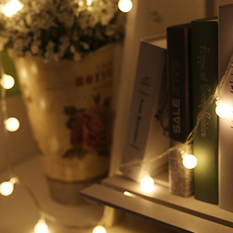 1.5M Led Balls Light String Balls String Lights Battery powered Decorative Lamp Chain Christmas trees Patio Garland outdoor