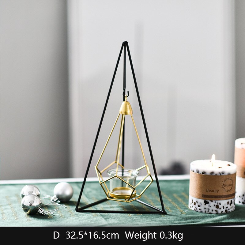 Creatieve Metalen Opknoping Kaars Houder Wijn Kast Decoratieve Kandelaar Iron Kaars Stand Scandinavische Stijl Home Decoratie Ambachten: Style D