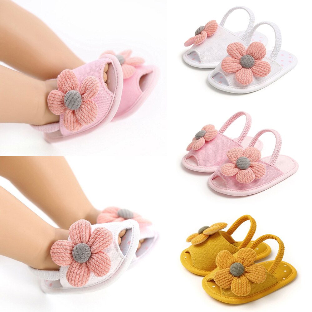 Meisje Schattige Bloem Wieg Kinderwagen Schoenen Zomer Mode Eerste Wandelaars Baby Prinses Sandalen Casual Platte Schoenen D30