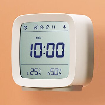 Xiaomi-reloj despertador ClearGrass con Bluetooth, Termómetro Digital, control de temperatura y humedad, luz nocturna, 3 en 1: White