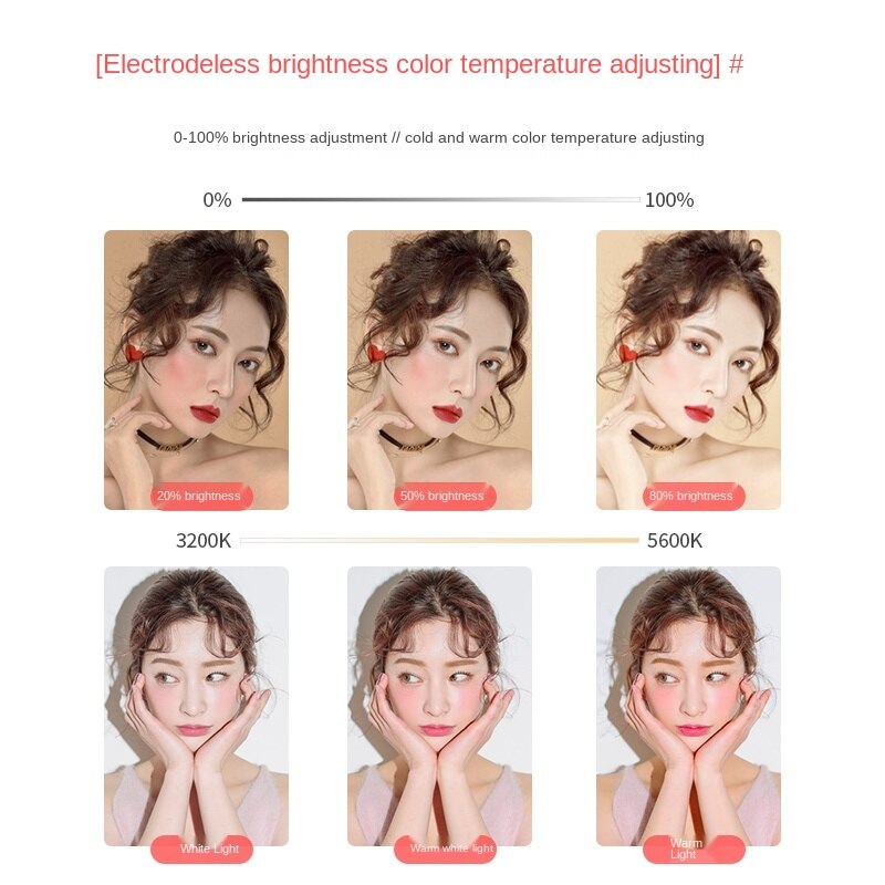 Ring light live bracket fill light tripod folding ring light handheld home portable large aperture desktop lighting