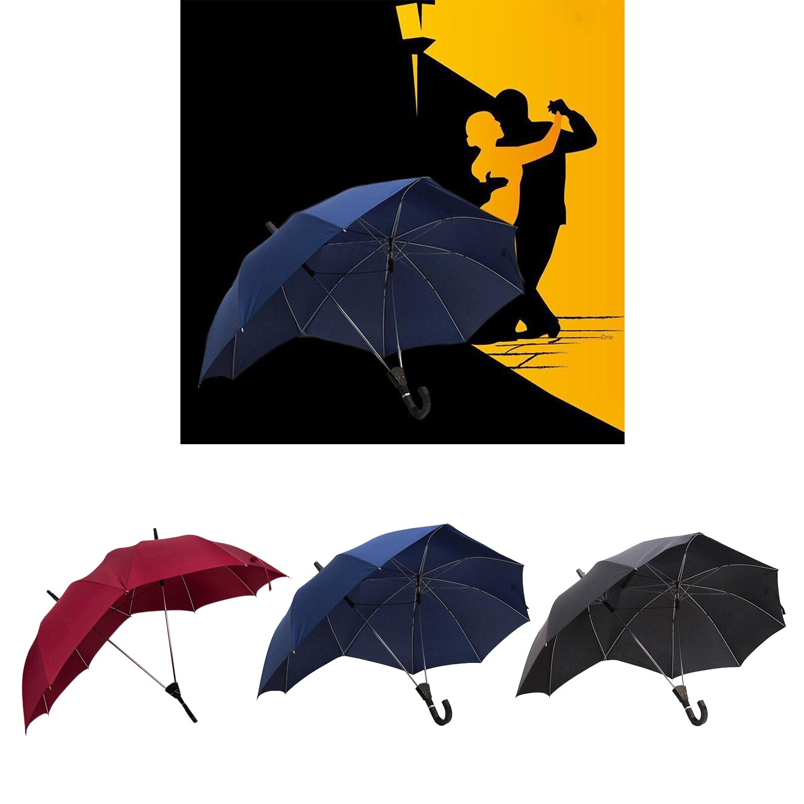 Automatic Open Umbrella Anti-UV Rain Windproof Couple's Umbrella Novelty Large Travel Women Men