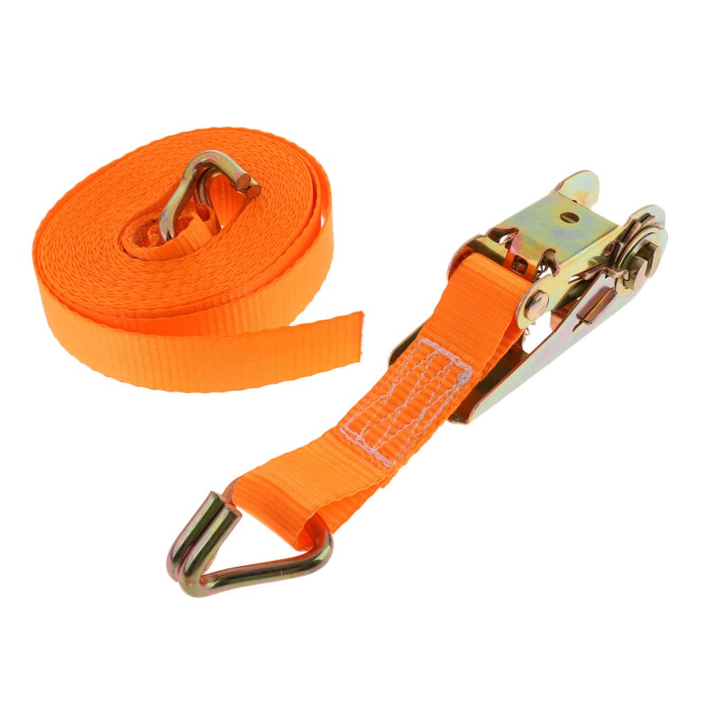 Strong 6m/20ft Ratchet Strap Webbing &amp; Dual J Hooks Tie Down Cargo Luggage 800KG Breaking Strength