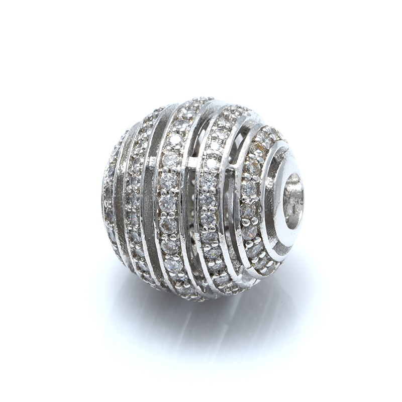 DIY Runde Perlen Zubehör für Schmuck, Der Ball Perlen DIY Handgemachte Natürliche Stein Frauen Männer Armbinde: Silber / 3mm