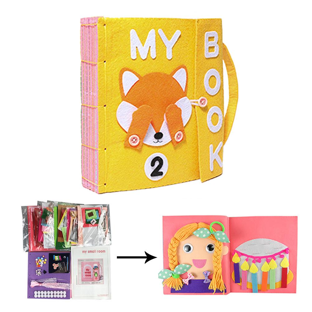 DIY Baby Toys Cloth Book Infant Baby Felt Quiet Cloth Books Early Learning Educational Felt Material Development: Yellow