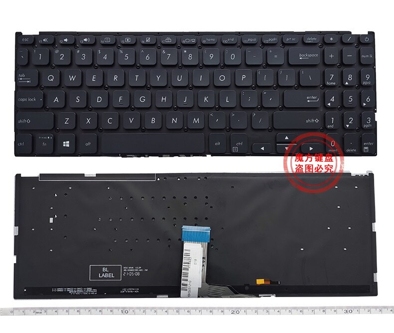 Nuova retroilluminazione tastiera americana per Asus Vivobook X512 X512D X512U X512UA X512UB X512DA X512F X512FA tastiera nera argento: nero