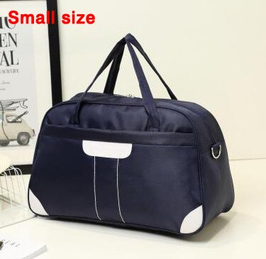 Women Travel Bag Large Capacity Waterproof Nylon Duffle Luggage Shoulder Bag Female Weekend Bags Multifunctional Travel Tote: drak blue small