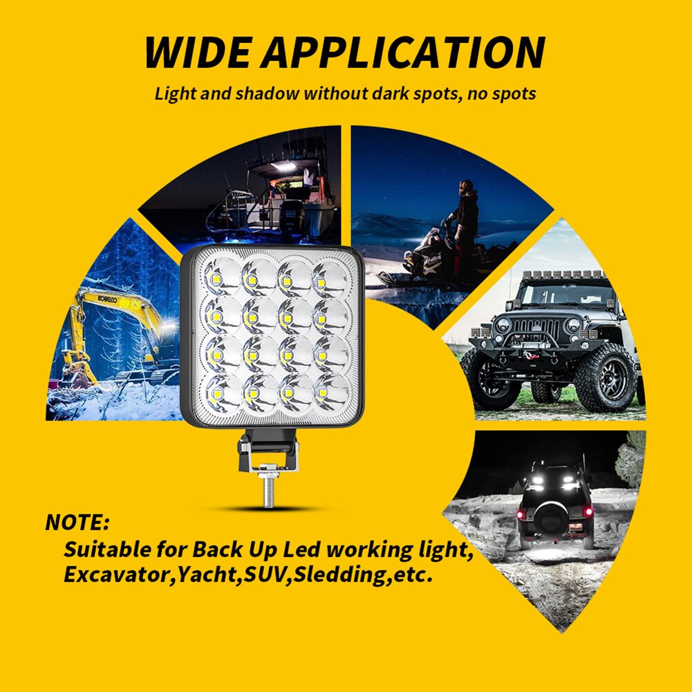 1/2 Stuks Auto Led Bar Worklight 48W Voor Offroad Werk Licht 12V Mistlamp Led tractor Koplamp Lampen Spotlight Voor Truck Atv