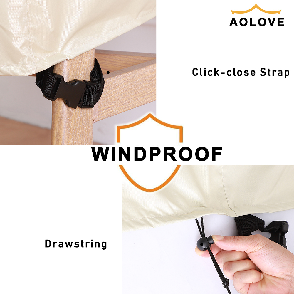 Patio Outdoor Ronde Tafel Stoel Set Cover voor Tuinmeubelen Waterdicht Oxford 420D Rieten Bank Bescherm Regen Sneeuw Stofkap