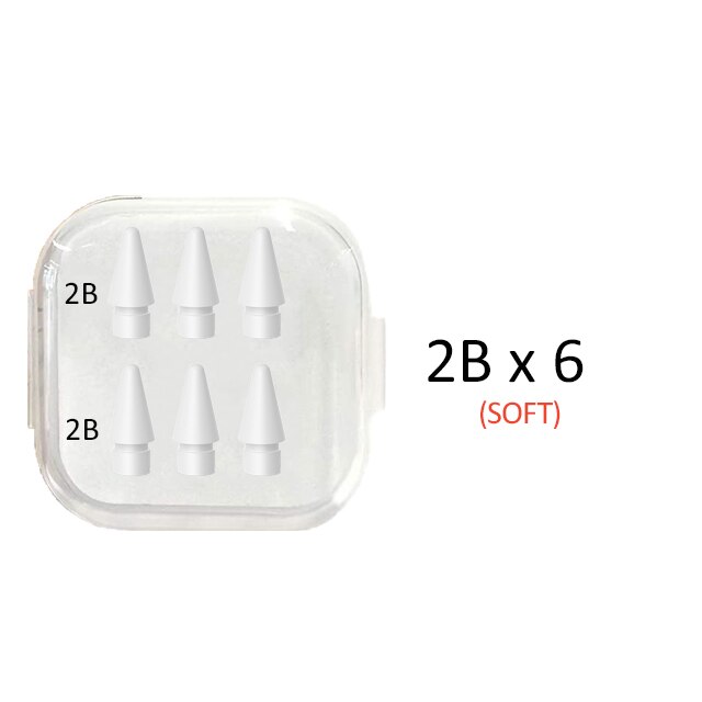 Punte a matita per Apple Pencil 1a/2a generazione, punta 4/6/12PCS per pennino Apple Pencil per iPad Stylus, 2B/HB sia morbido che duro: 2Bx6