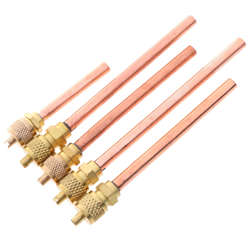 5pcs/lot Service/Access Valve 1/4" SAE 1/4" OD 4" Stem Strong Core AC Air Conditioner Refrigeration Access Valve