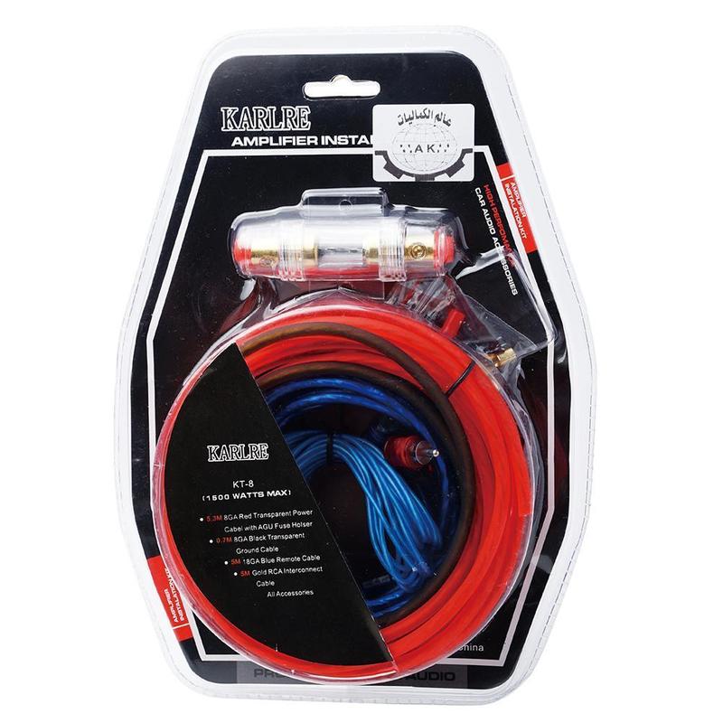 Kits de cableado para altavoces de Audio de coche, amplificador de Cable, Subwoofer, cables de instalación 8GA 60, Cable de alimentación, soporte de fusible para altavoz, Kit AMP F2I8: Default Title