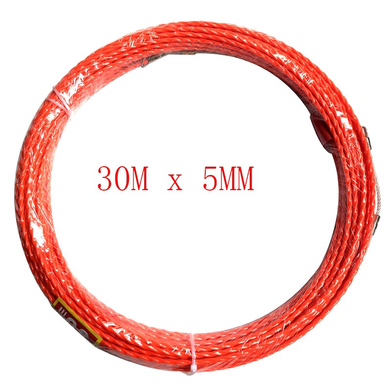 Kabel Push Puller 30m x 5mm Rodder Conduit Snake Vis Tape Getest Draad Puller Kabel Layting Gereedschap