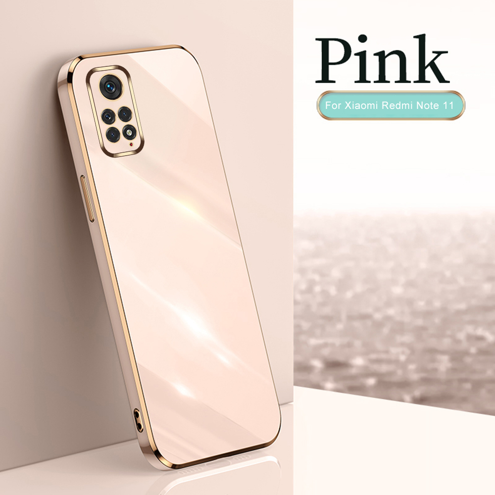 Voor Xiaomi Redmi Note 11 4G Siliconen Shockproof Cover Redmy Note 11 S 11 S Redme Note11 S Luxe plating Beschermhoes Fundas: For Redmi Note 11 4g / Pink 5