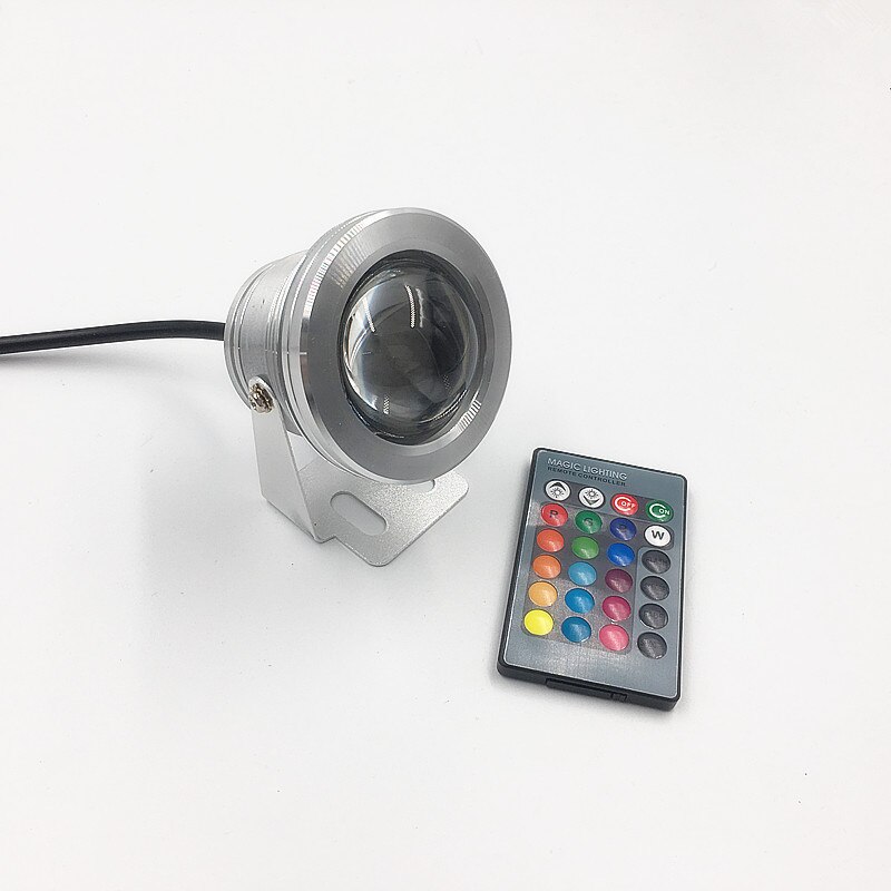 DC12V 10W RGB LED underwater lawn light 24key IR remote IP68 waterproof