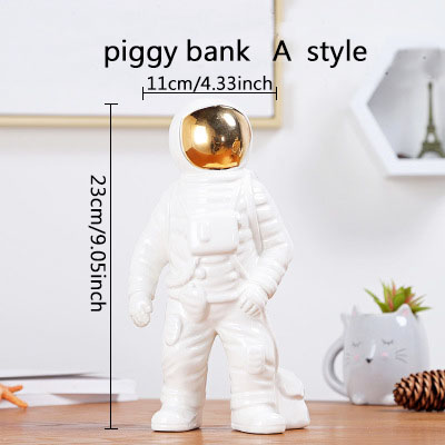 florero de cerámica escultura astronauta robot cohete hombre espacial estatua cosmonógrafo decoración del hogar para decoración de mesa artesanal: A style