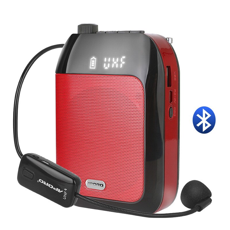 Amplificateur vocal sans fil Bluetooth UHF, Portable, pour enseignement, conférence, Guide touristique, , Microphone mégaphone u-disk: D