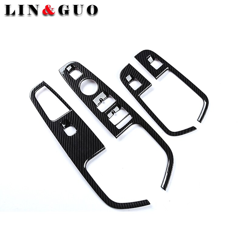 Najnowszy dla Alfa Romeo Stelvio 2017 samochód-stylizacja przycisk podnoszenia okna z włókna węglowego dopasowane obramowanie ramki akcesoria