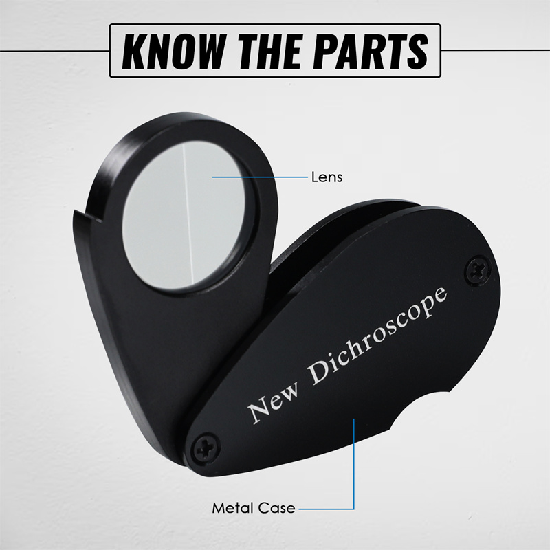 Dichroscope For Gem Pocket-size Diffraction Spectroscope 21mm Lens Diameter White Light Foldable Gem Tools Dichroscope Gemme